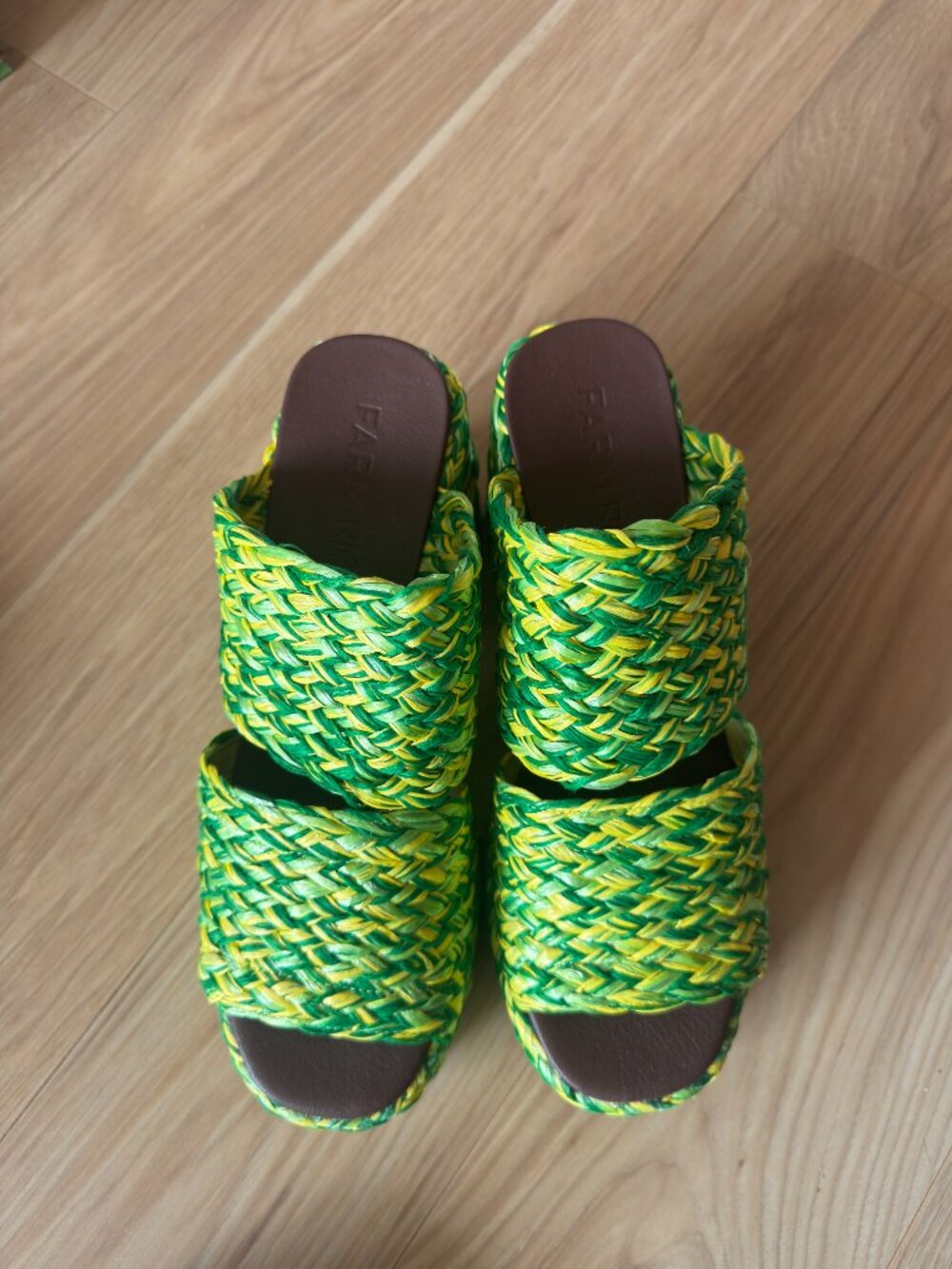 Farm Rio Braided Raffia Platform Slide Sandals - US Women's 10 - Picture 4 of 5